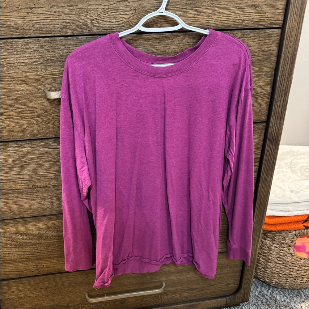 Lululemon All Yours Long-Sleeve Shirt Heathered Magenta Purple Size 16